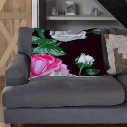 Benjamin Tate Design Pattern Of Pink & White Flowers Blanket in Natural - Size: 120 cm x 150 cm - thumbnail 2