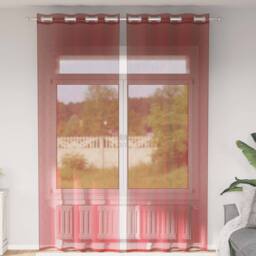 Berkfield Home Voile Curtains with Grommets 2 pcs Wine Red - thumbnail 2