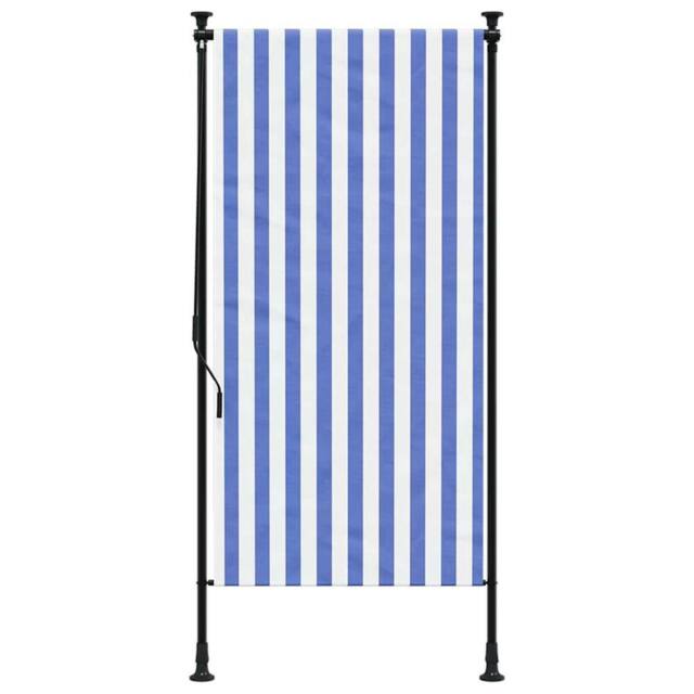 Berkfield Home Outdoor Roller Blind Blue & White 120x270 cm Fabric&Steel - image 1