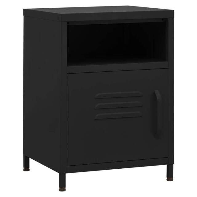 Berkfield Home Nightstand Black 35x35x51 cm Steel - Size: 35 x 35 x 51 cm - image 1
