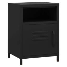 Berkfield Home Nightstand Black 35x35x51 cm Steel - Size: 35 x 35 x 51 cm - thumbnail 1