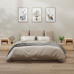 Berkfield Home Bedside Cabinets 2 pcs 60x34x51 cm Solid Wood Pine in Brown - Size: 60 x 34 x 51 cm - thumbnail 1