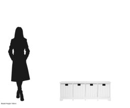 Orsina Compact Design White Drawer Bench, Modern Design Chest Of Drawers For Livingroom, Minimalist Storage Chest - thumbnail 5