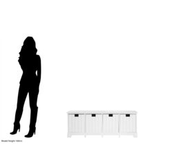 Orsina Compact Design White Drawer Bench, Modern Design Chest Of Drawers For Livingroom, Minimalist Storage Chest - thumbnail 4