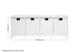 Orsina Compact Design White Drawer Bench, Modern Design Chest Of Drawers For Livingroom, Minimalist Storage Chest - thumbnail 6
