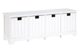 Orsina Compact Design White Drawer Bench, Modern Design Chest Of Drawers For Livingroom, Minimalist Storage Chest - thumbnail 3