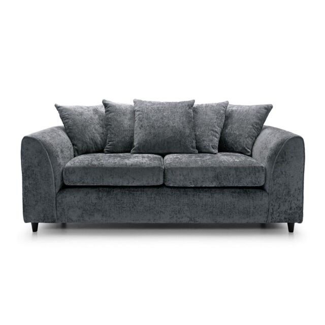 Abakus Direct Harriet Crushed Chenille 3 Seater Sofa in Dark Grey - image 1
