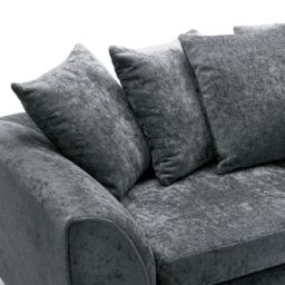 Abakus Direct Harriet Crushed Chenille 3 Seater Sofa in Dark Grey - thumbnail 5