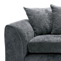 Abakus Direct Harriet Crushed Chenille 3 Seater Sofa in Dark Grey - thumbnail 4