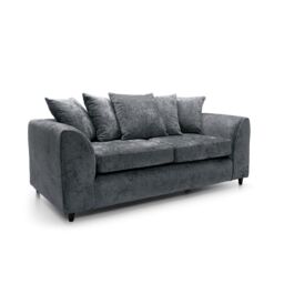 Abakus Direct Harriet Crushed Chenille 3 Seater Sofa in Dark Grey - thumbnail 2