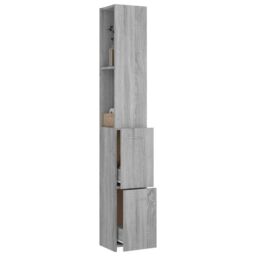 Berkfield Home Bathroom Cabinet Grey Sonoma 25x26.5x170 cm Engineered Wood - thumbnail 4