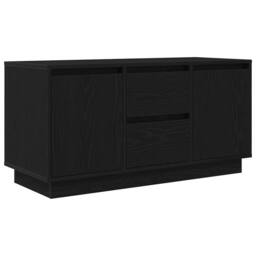 Berkfield Home TV Cabinet with LED Lights Black Oak 100x41x50 cm - Size: 100 x 41 x 50 cm - thumbnail 1