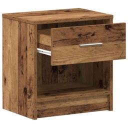 Berkfield Home Bedside Cabinets 2 pcs with Drawer Old Wood 39x28x41 cm in Brown - Size: 39 x 28 x 41 cm - thumbnail 5