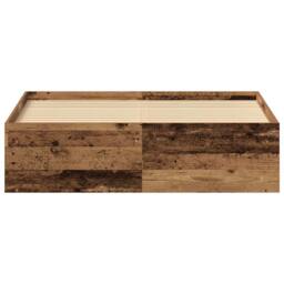 Berkfield Home Bed Frame without Mattress Old Wood 135x190 cm Engineered Wood in Brown - thumbnail 5