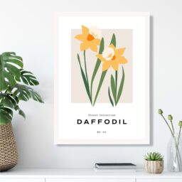 ARTZE Yellow Daffodil Flower Market Spring Framed Print SIZE: A2 with White Frame - Size: A4 - thumbnail 2