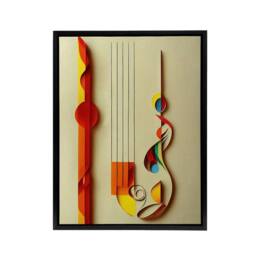 "Artery8 Abstract Musical Symbols Clefs Music Framed Canvas Wall Art Print - Size: W12"" x H16""" - thumbnail 1