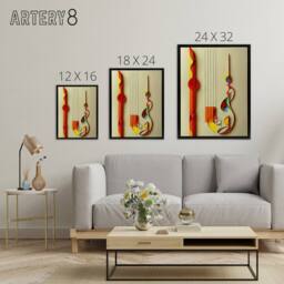 "Artery8 Abstract Musical Symbols Clefs Music Framed Canvas Wall Art Print - Size: W12"" x H16""" - thumbnail 4