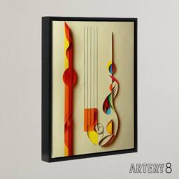 "Artery8 Abstract Musical Symbols Clefs Music Framed Canvas Wall Art Print - Size: W12"" x H16""" - thumbnail 2