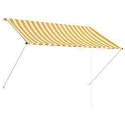 Berkfield Home Retractable Awning 200x150 cm Yellow & White - thumbnail 1