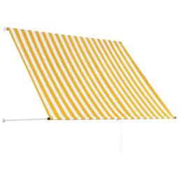 Berkfield Home Retractable Awning 200x150 cm Yellow & White - thumbnail 4