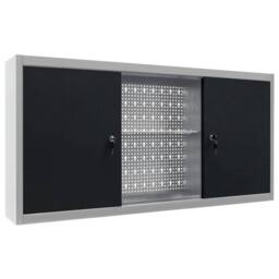 Berkfield Home Wall Mounted Tool Cabinet Industrial Style Metal Grey & Black - thumbnail 3