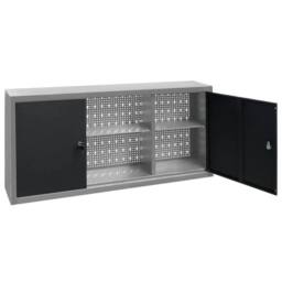 Berkfield Home Wall Mounted Tool Cabinet Industrial Style Metal Grey & Black - thumbnail 4