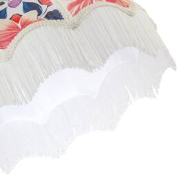 Happy Homewares Multi Coloured Vivid Floral Victorian Light Shade with White Trims - Size: 14 inches - thumbnail 5