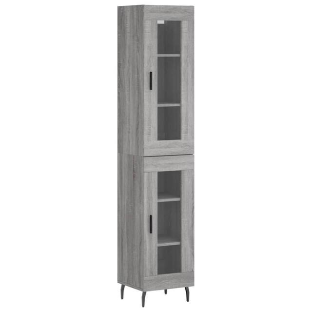 Berkfield Home Highboard Grey Sonoma 34.5x34x180 cm Engineered Wood - image 1