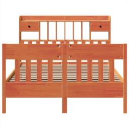 Berkfield Home Bed Frame without Mattress Wax Brown 160x200 cm Solid Wood Pine - thumbnail 4