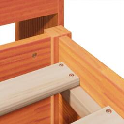 Berkfield Home Bed Frame without Mattress Wax Brown 160x200 cm Solid Wood Pine - thumbnail 9