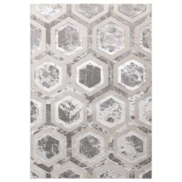 The Rug Shop UK Modern Abstract Area Polyester Polypropylene Easy to clean Rug in Metallic Silver - Size: 240 cm x 340 cm - thumbnail 7