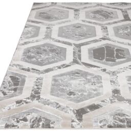 The Rug Shop UK Modern Abstract Area Polyester Polypropylene Easy to clean Rug in Metallic Silver - Size: 240 cm x 340 cm - thumbnail 6