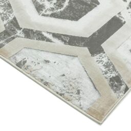 The Rug Shop UK Modern Abstract Area Polyester Polypropylene Easy to clean Rug in Metallic Silver - Size: 240 cm x 340 cm - thumbnail 2