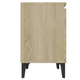 Berkfield Home Bed Cabinet with Metal Legs Sonoma Oak 40x30x50 cm in Light Brown - Size: 40 x 30 x 50 cm - thumbnail 7