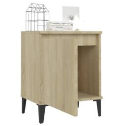 Berkfield Home Bed Cabinet with Metal Legs Sonoma Oak 40x30x50 cm in Light Brown - Size: 40 x 30 x 50 cm - thumbnail 4