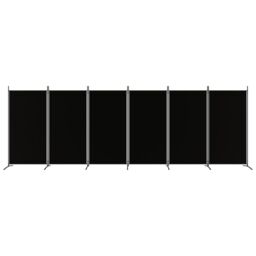 Berkfield Home 6-Panel Room Divider Black 520x180 cm Fabric - thumbnail 3