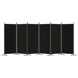 Berkfield Home 6-Panel Room Divider Black 520x180 cm Fabric - thumbnail 4