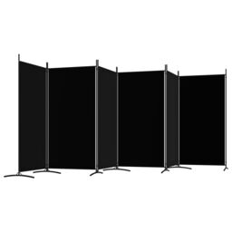 Berkfield Home 6-Panel Room Divider Black 520x180 cm Fabric - thumbnail 5
