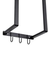 Living and Home 71cm Bathroom Carbon Steel Wall Towel Rack with 3 Hooks in Black - thumbnail 5