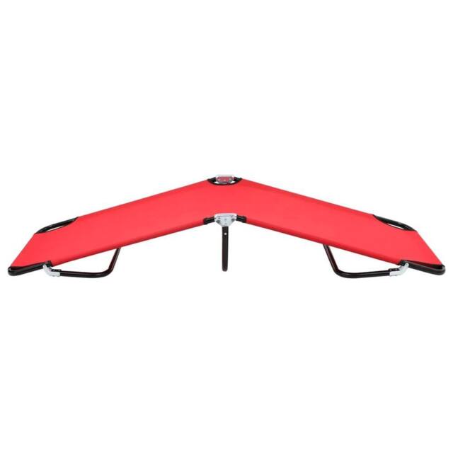 Berkfield Home Foldable Folding Sun Lounger Red Steel - image 1