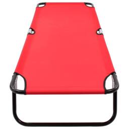 Berkfield Home Foldable Folding Sun Lounger Red Steel - thumbnail 5