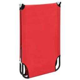Berkfield Home Foldable Folding Sun Lounger Red Steel - thumbnail 6