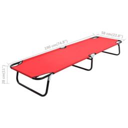 Berkfield Home Foldable Folding Sun Lounger Red Steel - thumbnail 9