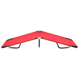 Berkfield Home Foldable Folding Sun Lounger Red Steel - thumbnail 1