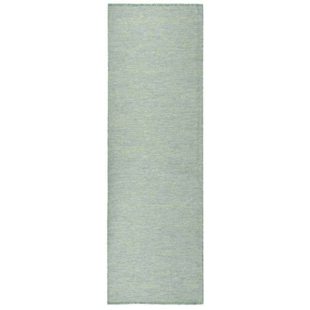 Berkfield Home Outdoor Flatweave Rug 80x250 cm Turquoise in Black - Size: Medium - image 1