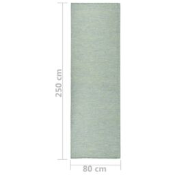Berkfield Home Outdoor Flatweave Rug 80x250 cm Turquoise in Black - Size: Medium - thumbnail 6