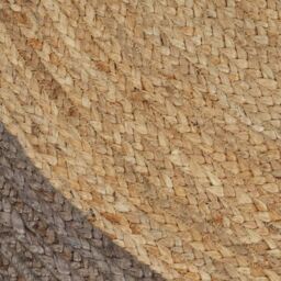 Berkfield Home Handmade Rug Jute with Grey Border 150 cm - Size: 100 cm diameter - thumbnail 4