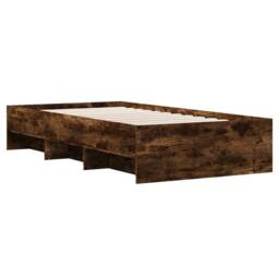 Berkfield Home Durable Bed Frame without Mattress Smoked Oak 90x200 cm Engineere in Brown - thumbnail 4
