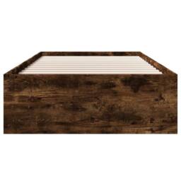 Berkfield Home Durable Bed Frame without Mattress Smoked Oak 90x200 cm Engineere in Brown - thumbnail 5