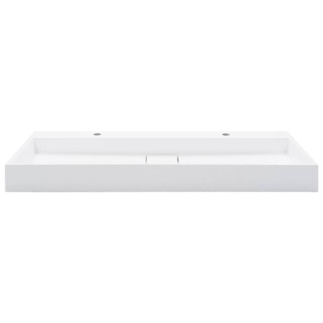 Berkfield Home Chic Wash Basin 120x46x11 cm Mineral Cast/Marble Cast White - Size: 120 x 46 x 11 cm - image 1